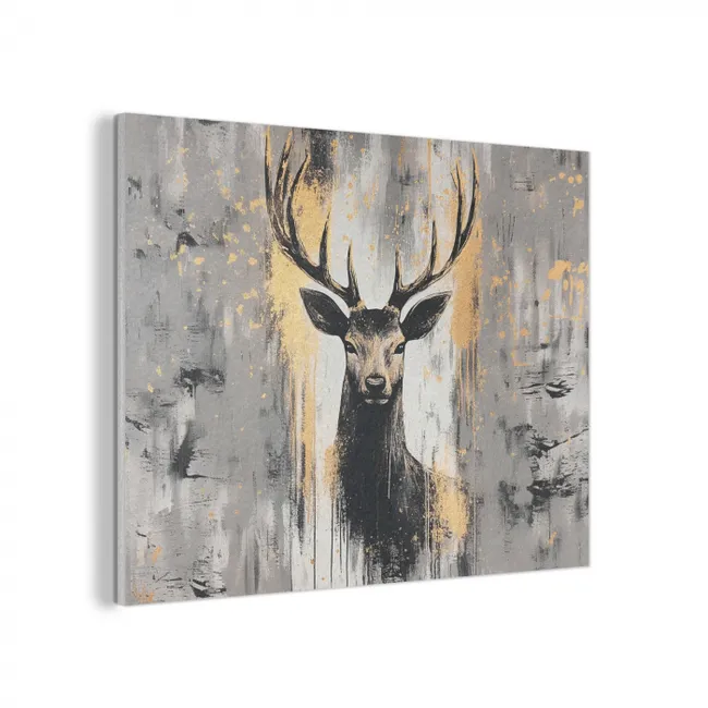 Abstract - Hert - Gewei - Goud PET vilt klein -3d