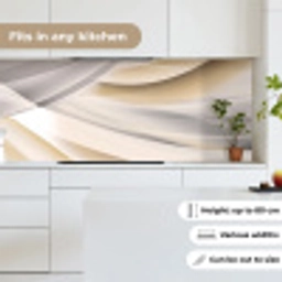 Golven - Abstract - Beige keuken achterwand 2 middel -sfeer4_UK