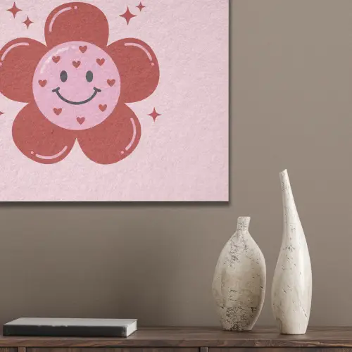 Bloem - Roze - Hartjes PET vilt klein -sfeer6_closeup