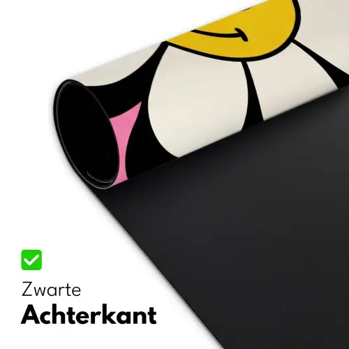 Smiley - Bloem - Roze Muismat XXL klein -sfeer2