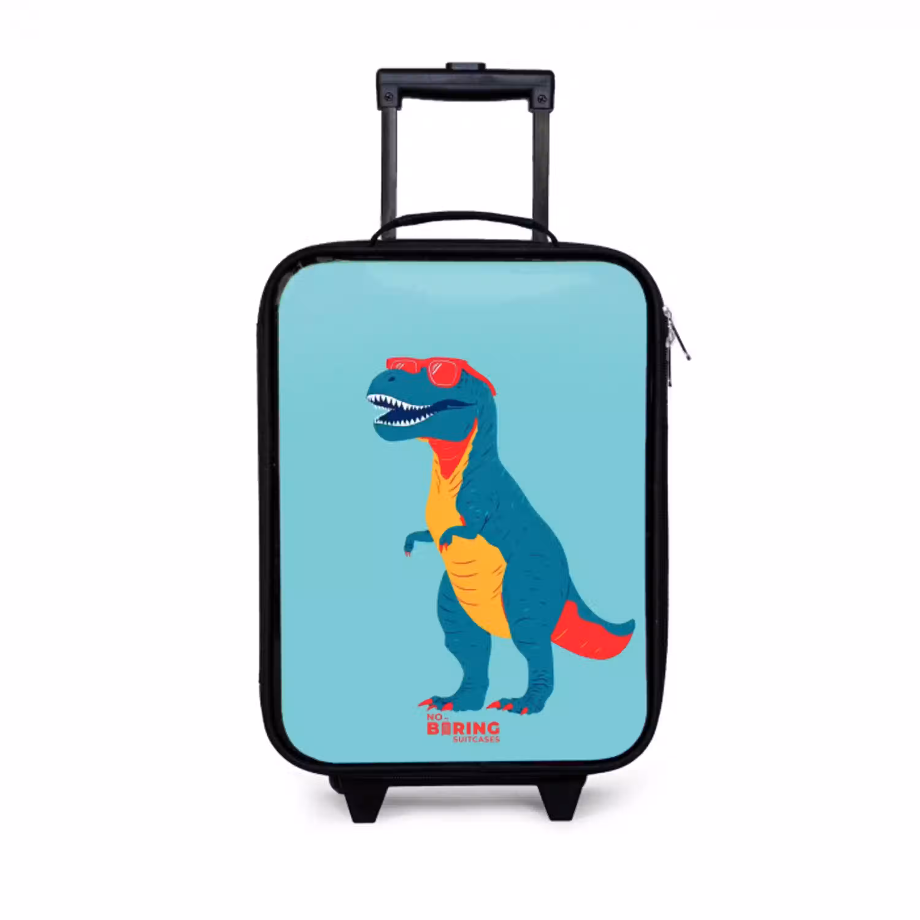 Coole T. rex met zonnebril Kinderkoffer - Zwart klein -3d