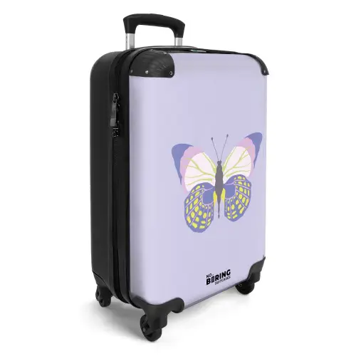Summer memories - Vlinder op lila achtergrond NBS - Handbagage koffer - Kinderen Unisex middel -productfoto_3d