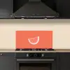 Watermeloen - Lijnen - Koraalrood keuken achterwand spatscherm klein -sfeer1