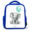 Olifant met blauwe ballon Kinderrugzak - Blauw middel -3d