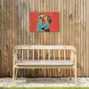 Vrouw - Retro - Discobal - Kus Tuinposter op houten frame 2 cm dik klein -sfeer4