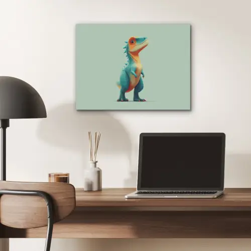 Cartoon - Dino - Oranje - Stekels PET vilt klein -sfeer5