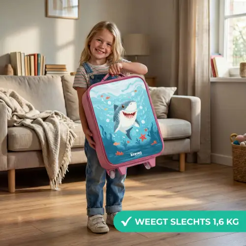 Haai - Water - Zee Kinderkoffer - Roze klein -sfeer2_NL