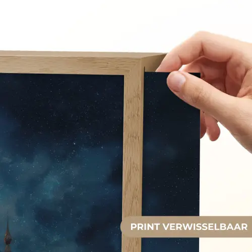 Sterrenhemel - Maan - Palmbomen - Moskee Light Box met batterij (Wandlamp) middel -USP_websiteprintNL