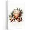 Koffie - Koek - Winter - Art - Kerst Tuinposter op houten frame 2 cm dik middel -3d