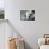 Rechthoeken - Abstract - Blauw tuinposter los doek klein -sfeer8