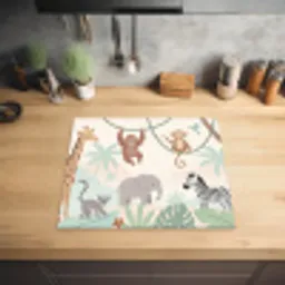 Jungle - Dieren - Groen Inductie beschermer vinyl 3mm middel -sfeer5