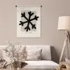 Sneeuwvlok - Kerstmis - Zwart - Feestdagen Wandkleed katoen klein -sfeer4