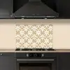 Bloemen - Patroon - Beige keuken achterwand spatscherm klein 900 -sfeer1