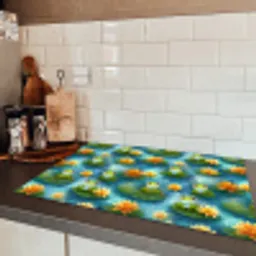 Kikker - Lelies - Groen Inductie beschermer vinyl 3mm klein 276 -sfeer3