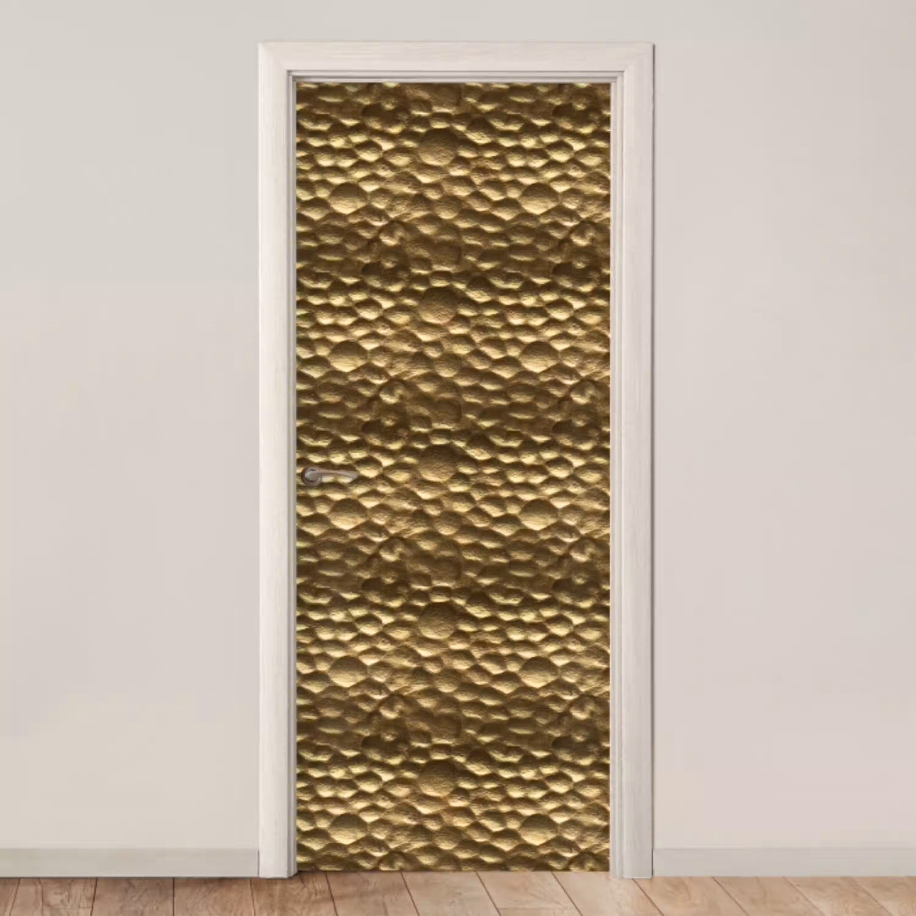 Gehamerd - Reliëf - Textuur - Bronsgoud deurposter klein 289 -3d_beige