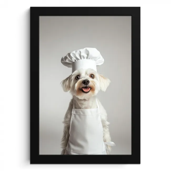 Hond - Wit - Kok KitchenYeah - Keuken - Fotolijst klein -3d