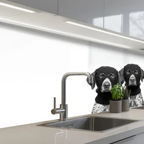 Honden - Bivakmuts - Zwart - wit keuken achterwand 2 middel -3d_schuin