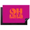 Oh la la - Roze - Oranje - Gestapelde letters Inductie beschermer vinyl 3mm klein -3d