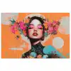 Portret - Vrouw - Abstract - Bloemen poster papier klein -3d