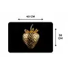 Aardbei - Goud - Zwart - Chrome Placemat vinyl groot -specs