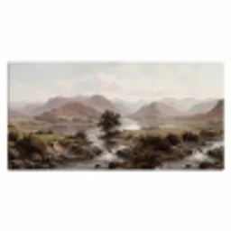 Berglandschap - Meer - Bergen - Vallei - Klassiek Muismat XXL klein -3d_leeg
