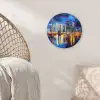Skyline Toronto - Modern - Stadslicht - Blauw Wandcirkel plexiglas klein -sfeer5