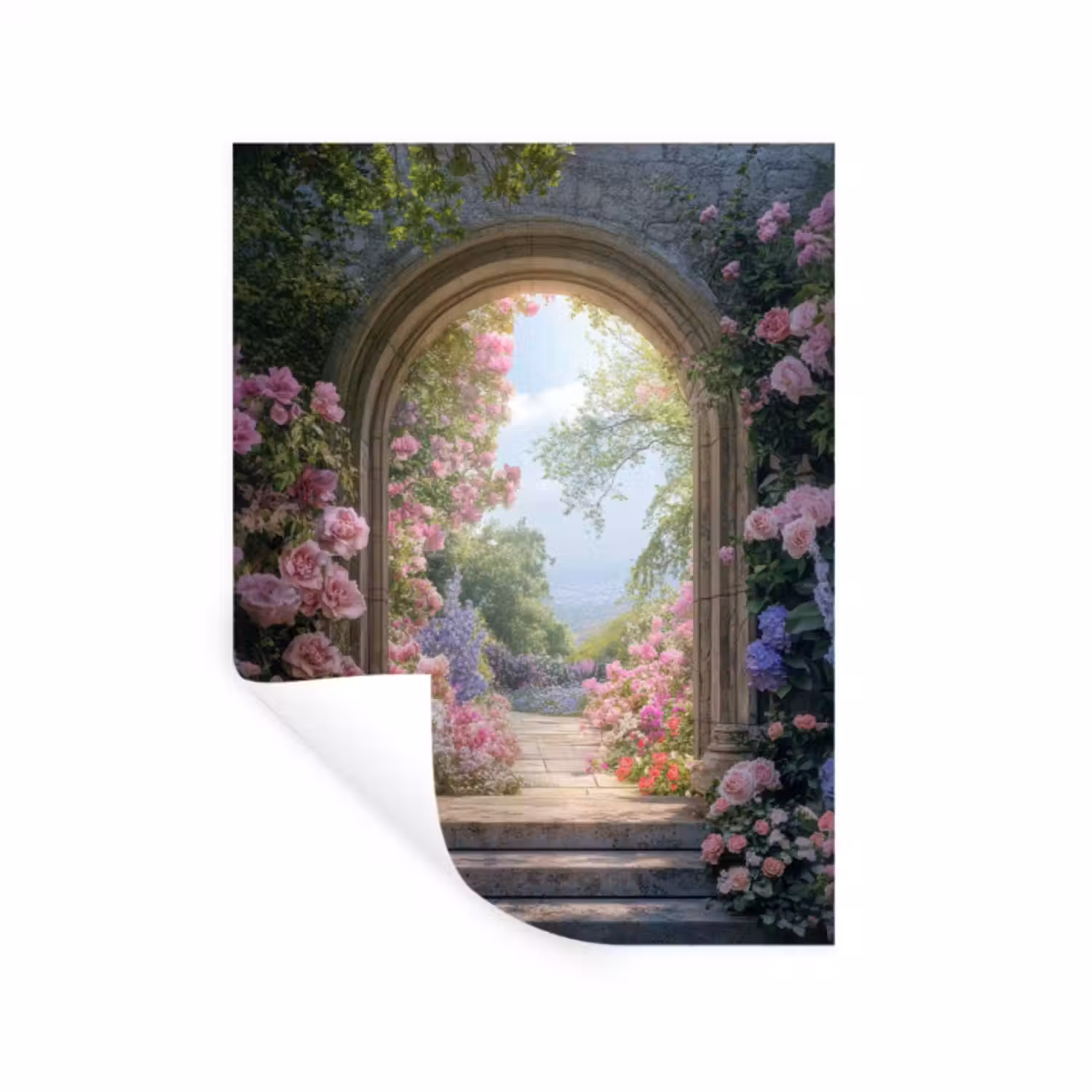 Wall Sticker - See-through - Roses - Vintage - Flowers