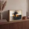 Modern - Zwart - Verf - Goud Light Box met batterij (Wandlamp) middel -sfeer2