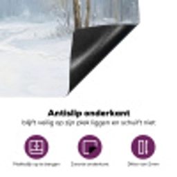 Bospad - Dennen - Sneeuw - Winter - Rustgevend Inductie beschermer vinyl 3mm klein -zzzzzzz-cc-onderkant