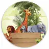 Jungle dieren - Natuur - Planken - Kinderen - Giraffe Wandcirkel kunststof plaat 5mm dik klein -3d