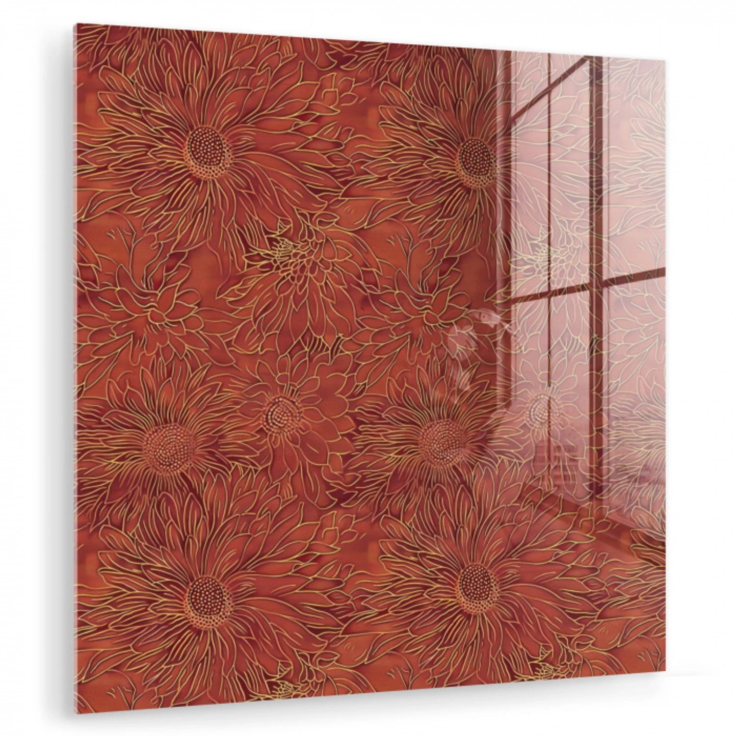 Oosters - Bloemen - Terracotta plexiglas 5mm klein 11 -zzzproduct_nieuw
