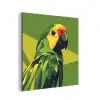 Papegaai - Groen - Snavel - Abstract aluminium wit klein -3d