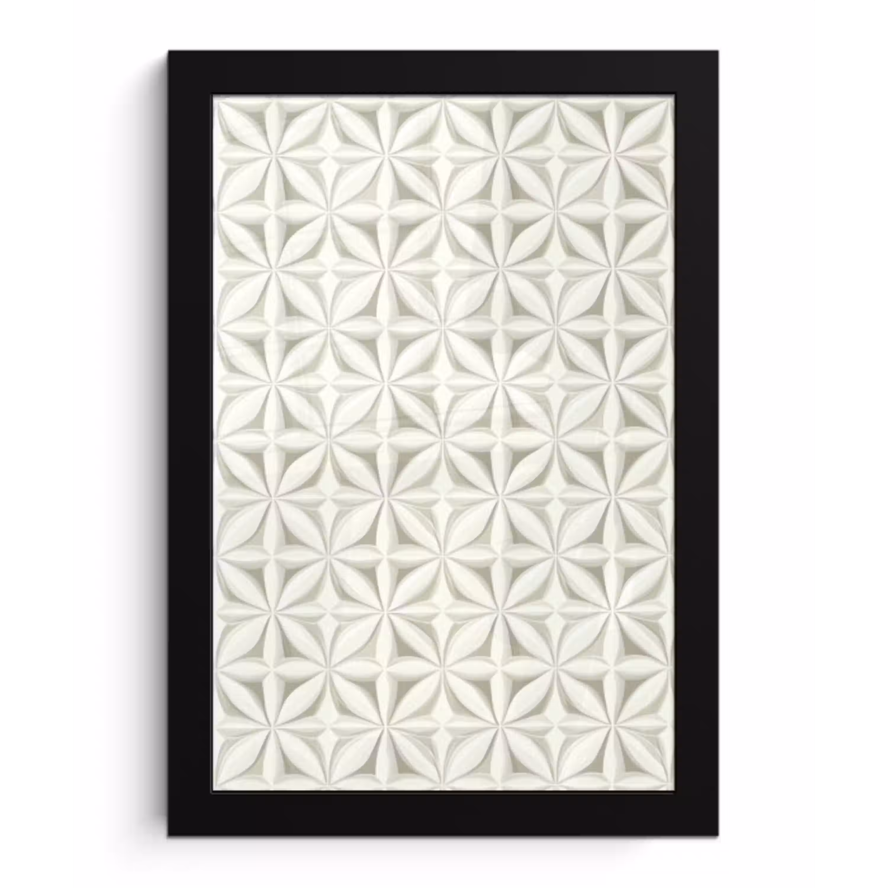 Abstract - Structuur - Grijs - Wit fotolijst zwart zonder passe partout klein 224 -3d
