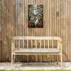 Kerstfeest - Dennenbos - Rood Tuinposter op houten frame 2 cm dik klein -sfeer4