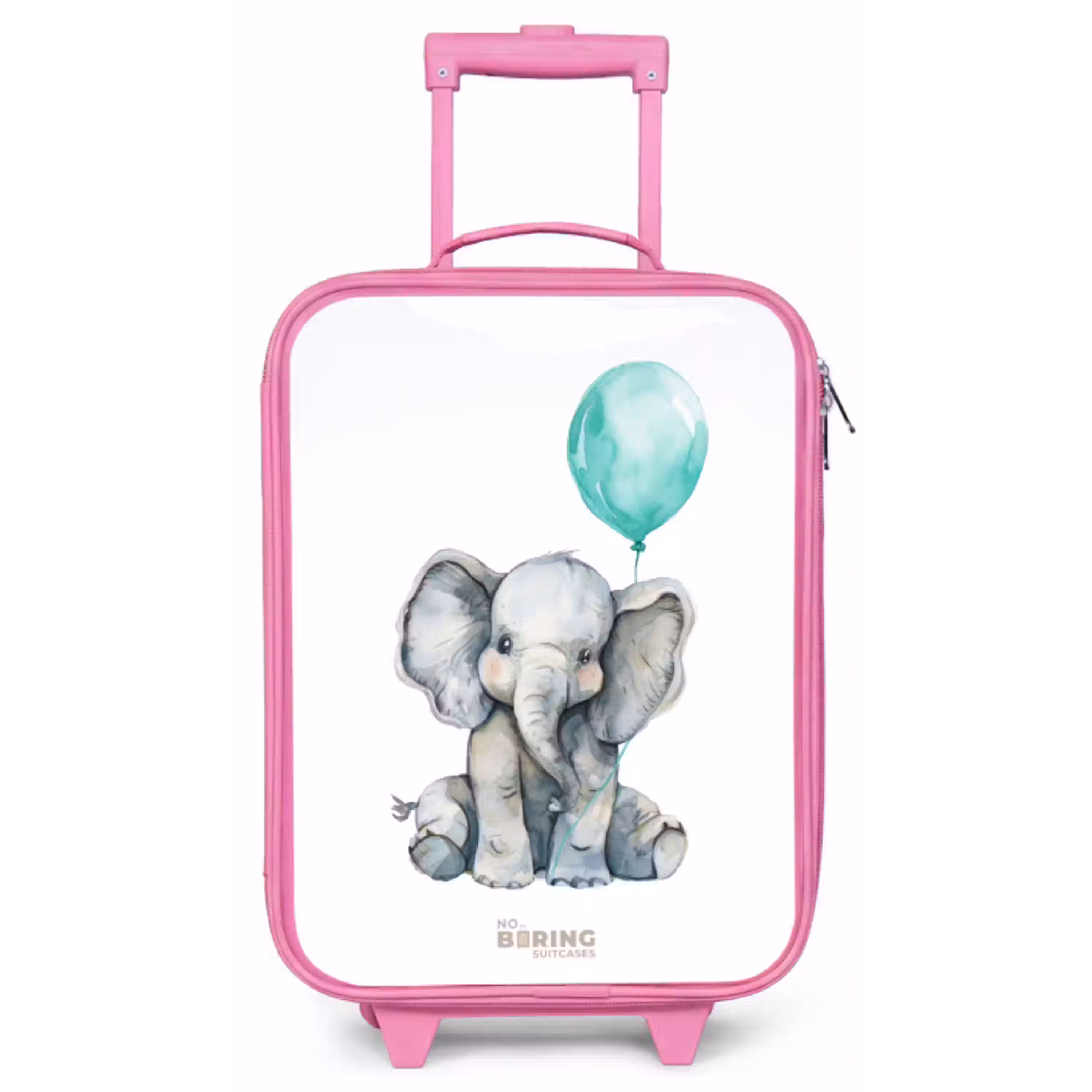 Olifant met blauwe ballon Kinderkoffer - Roze klein -zz3dotto