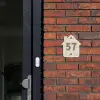 Beige raster - Traditioneel Naambord Huisje klein -sfeer2
