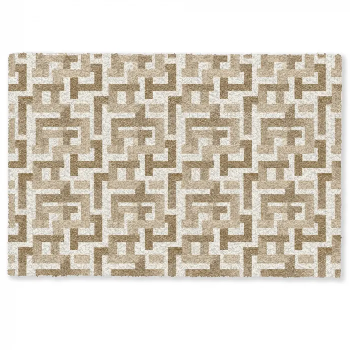 Geometrisch - Retro - Bruin Deurmat klein 898 -zkaufland3d