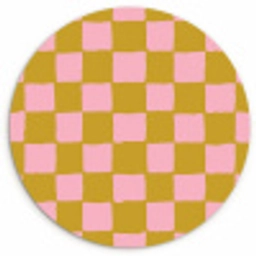 Patroon - Vierkant - Roze Wandcirkel kunststof plaat 5mm dik klein 188 -3d