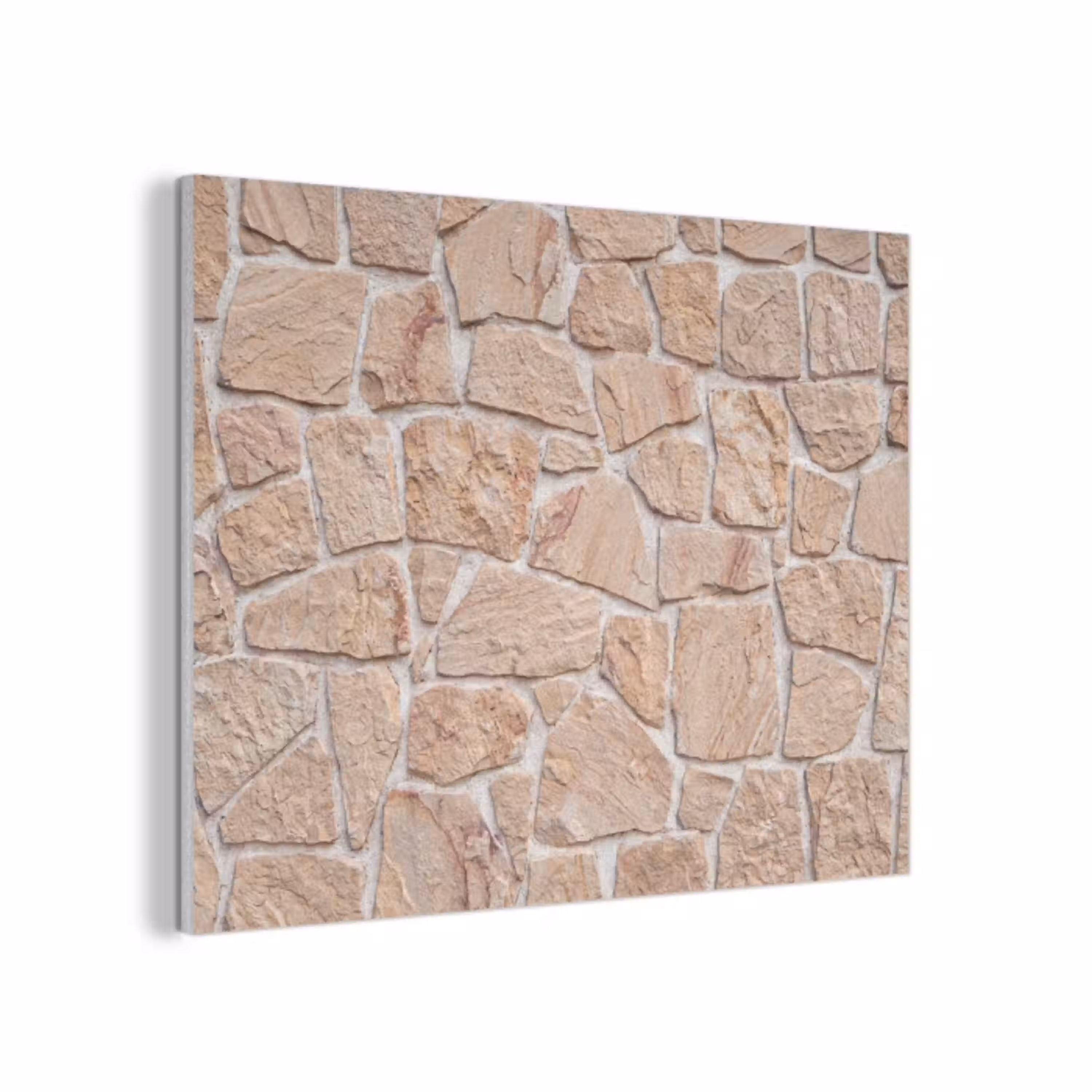 Muur - Steen - Patroon - Rustiek - Beige PET vilt klein -3d