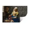 Melkmeisje - Kunst - Panterprint - Vermeer - Schilderij - Oude meesters Muursticker klein -3d