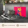 Kat - Kimono - Bloemen - Roze keuken achterwand spatscherm klein -usp_NL
