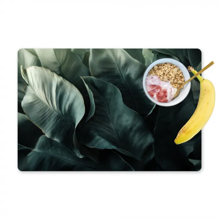 Groen - Bladeren - Glad - Nerven Placemat vinyl groot -zzzproduct_Kitchenyeah-website