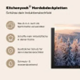Bos - Bergen - Goud - Winter - Warm Inductie beschemer met haakjes klein -ky-usp-de