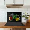 Paprika - Groente - Water - Zwart - Rood - Groen - Geel keuken achterwand spatscherm klein -sfeer2