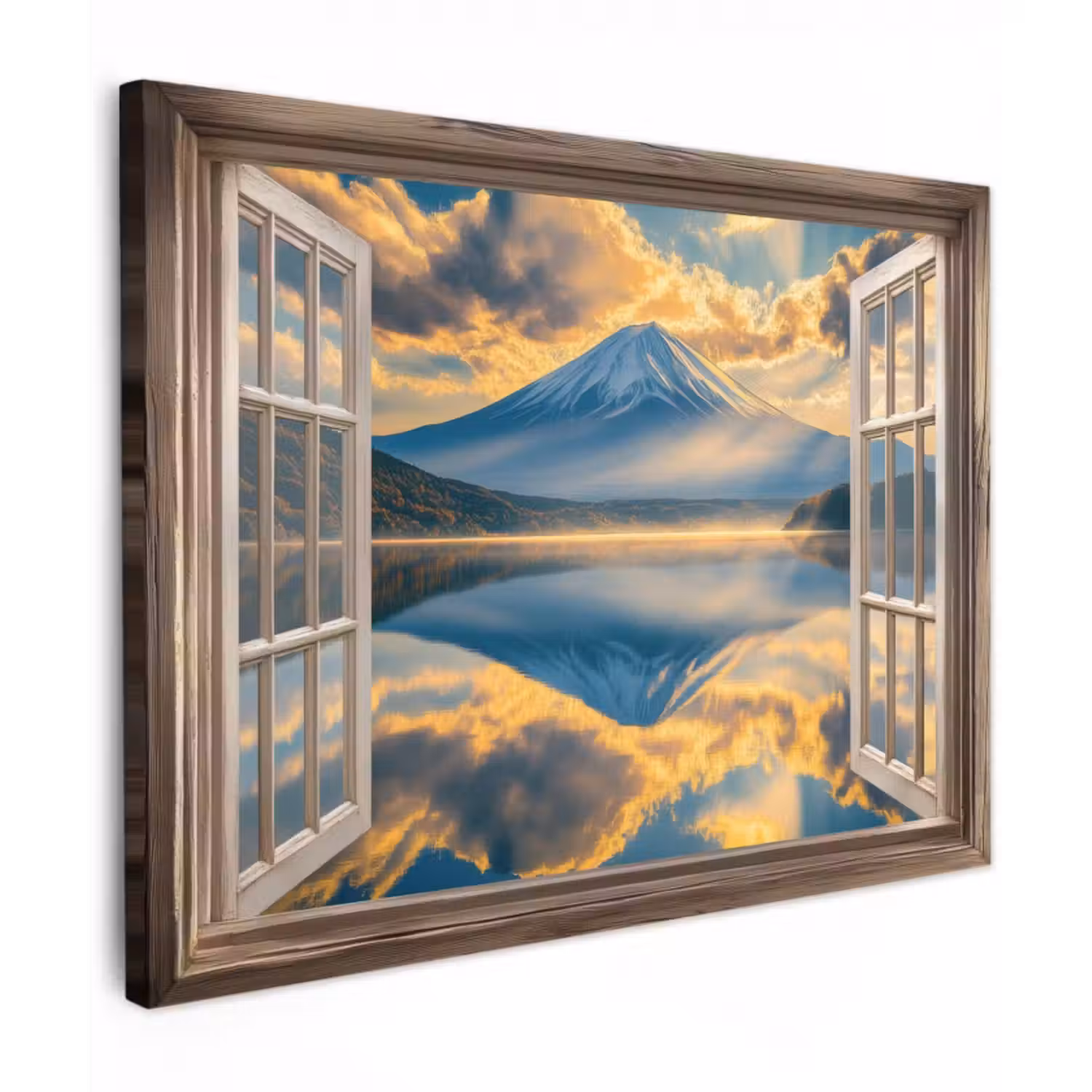 Leinwandbild - Aussicht - Landschaft - Berge - Ansichten - Fenster