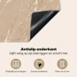 Beige - Marmer - Organisch - Wit Inductie beschermer vinyl 3mm middel 274 -sfeer4