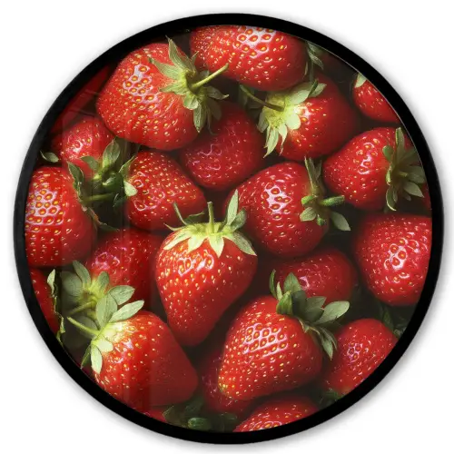 Aardbei - Fruit - Rood Fotolijst rond zonder passe partout klein -3d
