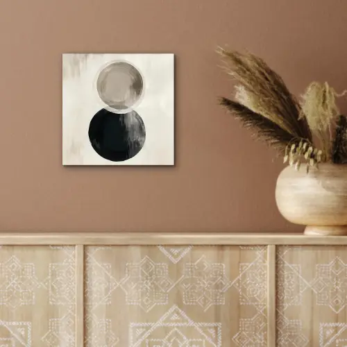 Cirkels - Vorm - Beige - Abstract aluminium wit klein -sfeer4