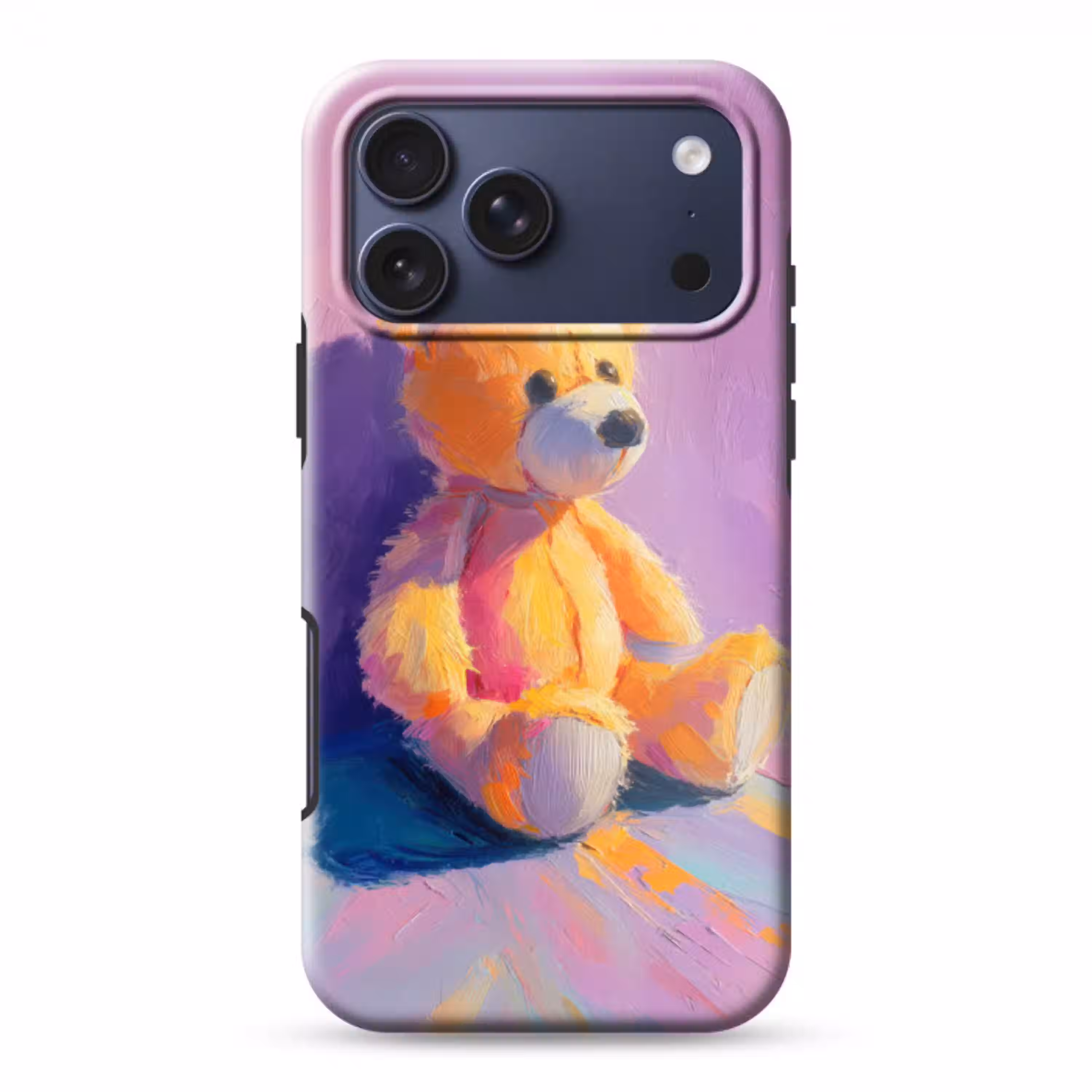 Teddybeer - Schaduw - Penseelstreken - Paars Toughcase MagSafe Apple iPhone 17 Pro Max klein -3d
