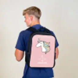 Quote - Meisjes - Eenhoorn - Roze - I was born a Unicorn Rugzak - Zwart middel -sfeer8